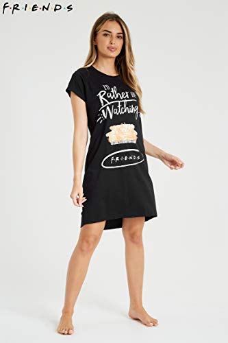 FRIENDS Pijamas Mujer Verano, Ropa Mujer de Algodon Suave, Camison Mujer Verano de Manga Corta, Merchandising Oficial Regalos Originales para Mujeres y Adolescentes (L)