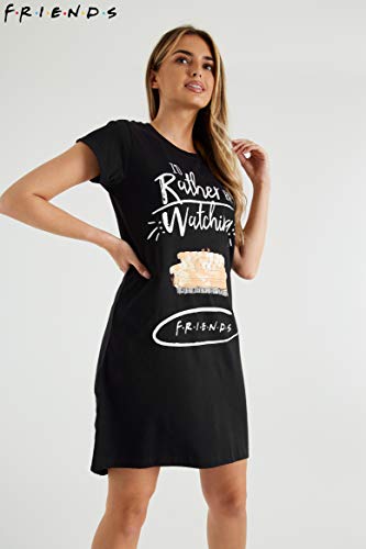 FRIENDS Pijamas Mujer Verano, Ropa Mujer de Algodon Suave, Camison Mujer Verano de Manga Corta, Merchandising Oficial Regalos Originales para Mujeres y Adolescentes (L)