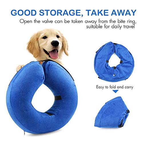 Frifer Collar Hinchable de recuperación de petaca de protección Ajustable Cono de cicatrización Confortable para Perro y Gato, L (COU: 42-55cm / 16.6-21.6in)