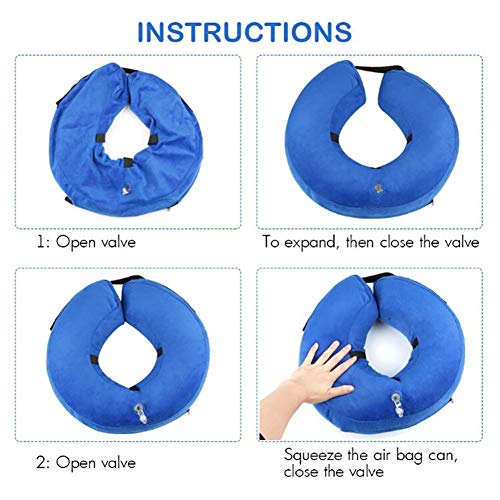Frifer Collar Hinchable de recuperación de petaca de protección Ajustable Cono de cicatrización Confortable para Perro y Gato, L (COU: 42-55cm / 16.6-21.6in)