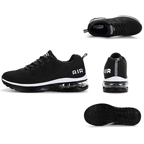 frysen Zapatillas de Deportes Hombre Mujer Zapatos Deportivos Aire Libre para Correr Calzado Sneakers Gimnasio Casual Unisexo Black 37