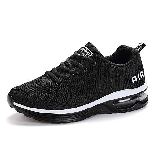 frysen Zapatillas de Deportes Hombre Mujer Zapatos Deportivos Aire Libre para Correr Calzado Sneakers Gimnasio Casual Unisexo Black 37