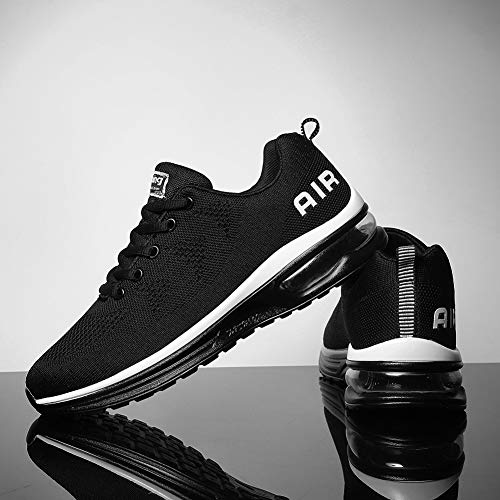 frysen Zapatillas de Deportes Hombre Mujer Zapatos Deportivos Aire Libre para Correr Calzado Sneakers Gimnasio Casual Unisexo Black 37