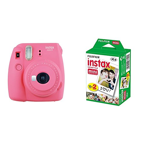 Fujifilm Instax Mini 9 - Cámara instantánea, Cámara con 2x10 películas, Rosa