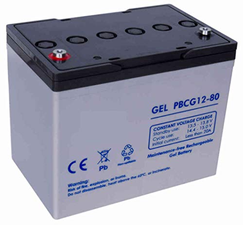 FullBattery Batería Gel Ciclo Profundo 12V 80Ah PBCG12-80