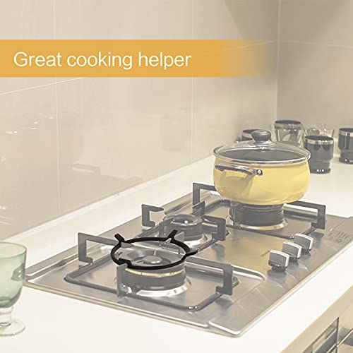 Fumanduo 1Pcs Soporte para Cocina de gas Soporte Universal de Hierro Fundido para Cocina de Gas con 4 Garras Accesorio Anillo Antideslizante para Placas de Gas Anillo de Soporte Wok (21CM, Negro)
