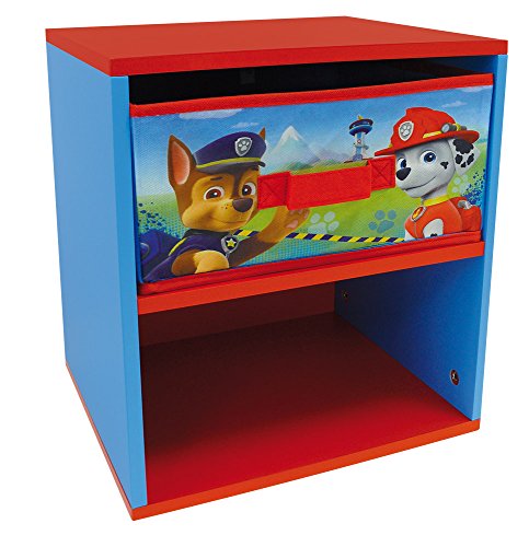 Fun House 712533 - Mesita de Noche (Madera de contrachapado de Densidad Media, 33 x 30 x 36 cm), diseño de La Patrulla Canina, Color Azul