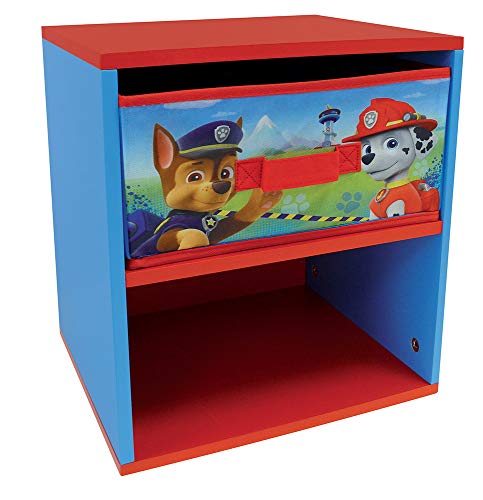 Fun House 712533 - Mesita de Noche (Madera de contrachapado de Densidad Media, 33 x 30 x 36 cm), diseño de La Patrulla Canina, Color Azul