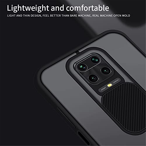 Funda Compatible con Xiaomi Redmi Note 9S/9 Pro/9 Pro MAX, Fundas para cámara Deslizante, Ligera Delgada Ajuste PC Case Duro Plastico Carcasa Resistente Anti-Rasguño Protección Cover (A)