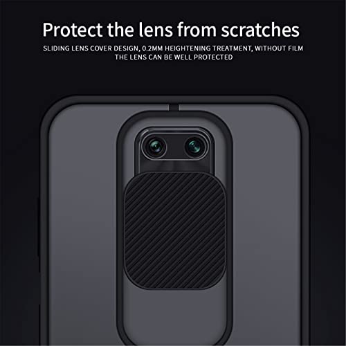 Funda Compatible con Xiaomi Redmi Note 9S/9 Pro/9 Pro MAX, Fundas para cámara Deslizante, Ligera Delgada Ajuste PC Case Duro Plastico Carcasa Resistente Anti-Rasguño Protección Cover (A)
