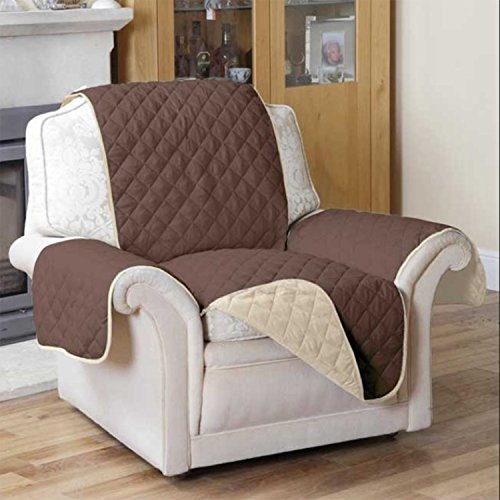 FUNDA CUBIERTA PARA SOFA REVERSIBLE CUBRIR SOFA SILLON COLOR MARRON Y BEIGE PROTECTOR SOFA 1 PLAZA 70 CM