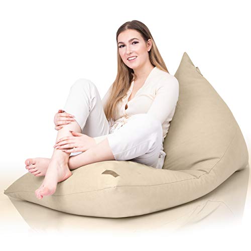 Funda de Puff Salon Moderno - Puf Gigante sin Relleno para Decoracion Habitacion - Puffs Infantiles, Cojines para Suelo Grandes - Bean Bag Blanco