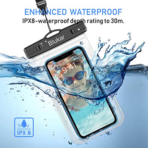 Funda Impermeable Móvil [6.5 inch*1+6 inch*2], Blukar 3 Unidades IPX8 Bolsa Impermeable Móvil Teléfono Universal Funda Sumergible Móvil para Phone XS MAX/XS/8 Plus, Huawei, Galaxy S10/S9, Sony etc.