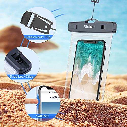 Funda Impermeable Móvil [6.5 inch*1+6 inch*2], Blukar 3 Unidades IPX8 Bolsa Impermeable Móvil Teléfono Universal Funda Sumergible Móvil para Phone XS MAX/XS/8 Plus, Huawei, Galaxy S10/S9, Sony etc.