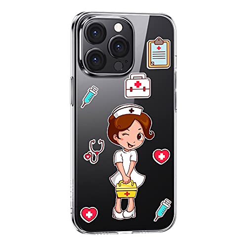Funda iPhone 12 Pro MAX Enfermera Gel TPU | Funda para iPhone 12 Pro MAX Pro Axuliar Enfermeria Transparente | Funda Enfermera Transparente Grosor 2mm Silicona Proteccion de Camara para