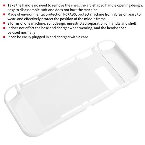 Funda para Gamepad, Fácil de Desmontar, Diseño Dividido, Fácil de Usar, PC + ABS Mateial, Carcasa para Gamepad con Mango en Forma de Arco para Viajes, para el Hogar, para(Gris Claro + Blanco)