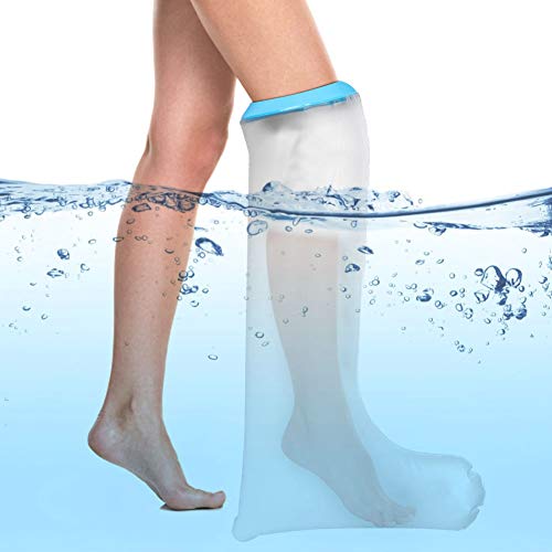 Funda para pies de hierro fundido DOACT para ducha, protector impermeable de hierro fundido para mantener secos los vendajes, fundas de manga para adultos para dedos, talones, tobillos y piernas(66cm)