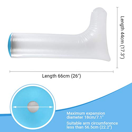 Funda para pies de hierro fundido DOACT para ducha, protector impermeable de hierro fundido para mantener secos los vendajes, fundas de manga para adultos para dedos, talones, tobillos y piernas(66cm)