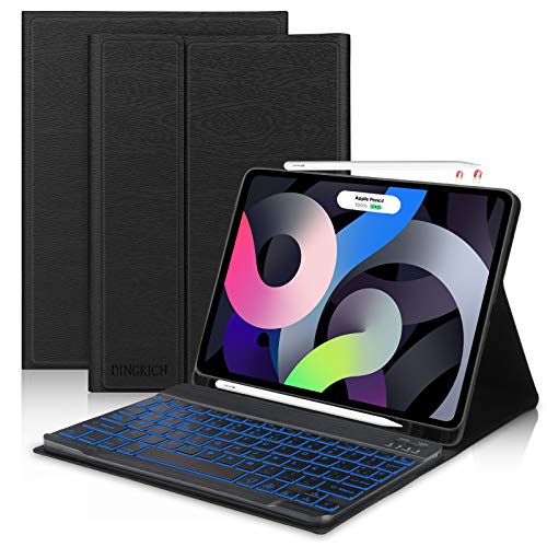 Funda Teclado iPad Air 4, iPad Pro 11 2021/2020/2018 Teclado Bluetooth Desmontable Retroiluminado 7 Colores, Español Ñ Funda con Teclado para iPad Air 4 10.9"/iPad Pro 11" 2021/2020/2018