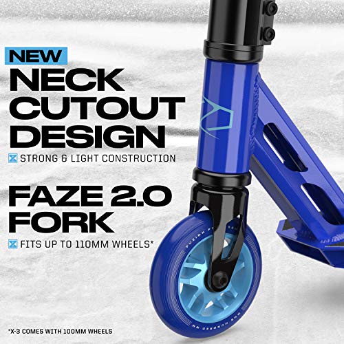 Fuzion X-5 Pro Scooters - Scooter de Truco - Scooter para Principiantes para niños de 8 años en adelante, Calidad Freestyle Kick Scooter para niños y niñas (2020 Azul)