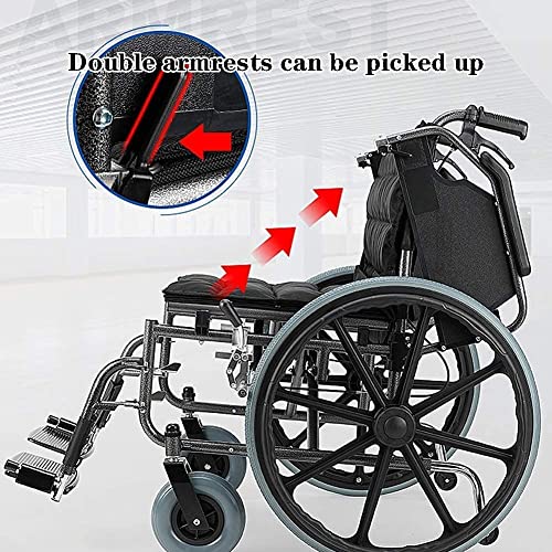 FYHH-JZHY Silla De Ruedas Liviana Portátil Plegable Ligero Portátil con 56Cm De Ancho Asiento Obeso Anciano Discapacitado Caminante Autopropulsado Vida Interesante