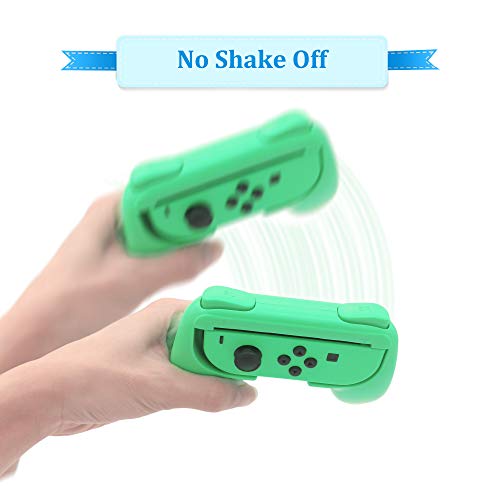 FYOUNG Empuñadura De Controlador Grip Compatible con Joy con para Switch & OLED Modelo, Accesorios De Soporte Mando Cómodo De Superficie De Goma (Paquete De 2) - Verde Claro/Azul