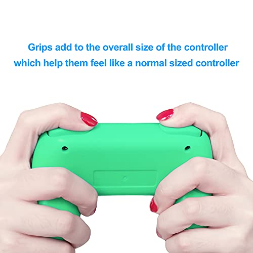 FYOUNG Empuñadura De Controlador Grip Compatible con Joy con para Switch & OLED Modelo, Accesorios De Soporte Mando Cómodo De Superficie De Goma (Paquete De 2) - Verde Claro/Azul