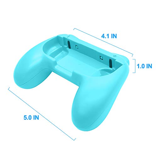 FYOUNG Empuñadura De Controlador Grip Compatible con Joy con para Switch & OLED Modelo, Accesorios De Soporte Mando Cómodo De Superficie De Goma (Paquete De 2) - Verde Claro/Azul