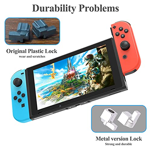 FYOUNG [Nueva versión] Pestillos de repuesto para Nintendo Switch Joy-Con, kit de herramientas de reparación de hebillas de bloqueo para interruptor Joy-Cons con destornilladores y pinzas