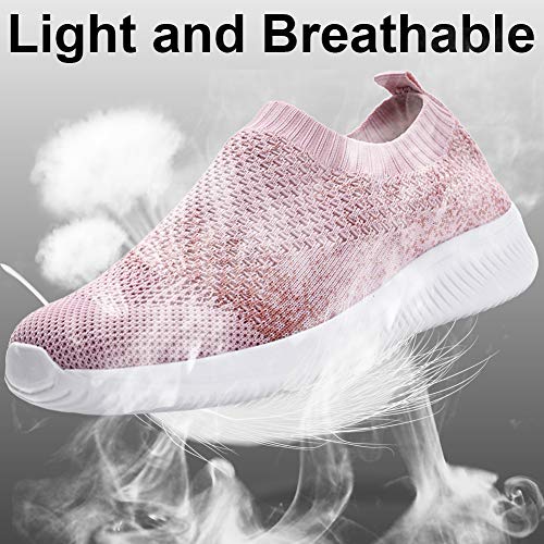 Gaatpot Mujer Zapatillas Casual Mocasines Mesh Calzados para Correr en Asfalto Zapatillas de Estar por Casa Deportivo de Exterior Zapatos Pink 37.5/38EU=38CN