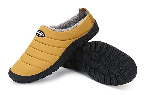 Gaatpot Unisex Adulto Invierno Zapatillas de Casa Antideslizantes Cálido Fluff Pantuflas Zapatos de Casa Interior Suave Algodón Zapatilla Amarillo 37EU