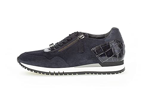 Gabor Mujer Zapatillas, señora Bajo,Plantilla Desmontable,cordón,Zapato con cordón,Zapato Deportivo,Ocio,Zapato bajo,Azul (Dark-Blue),43 EU / 9 UK