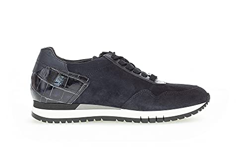 Gabor Mujer Zapatillas, señora Bajo,Plantilla Desmontable,cordón,Zapato con cordón,Zapato Deportivo,Ocio,Zapato bajo,Azul (Dark-Blue),43 EU / 9 UK