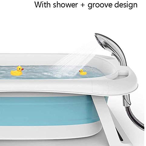 Gaojian Tina de bañera Plegable, bebé 0-6 años Ducha Cuenca con Taburete de baño de Temperatura, Espacio Grande Vertical Plegable Bañera Bañera Bañera Piscina para niños