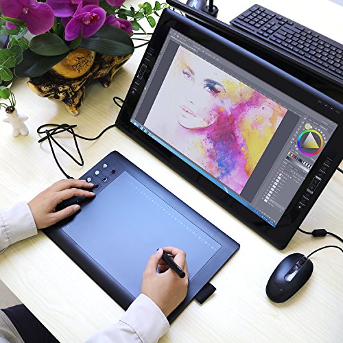 GAOMON M106K Tableta Gráfica con 2048 Niveles de Presión 12+16 Teclas de Atajo, Portátil para Dibujar/Editar
