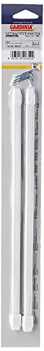 Gardinia Juego de 2 barras de cortina, 30-50 cm, extensible, metal y plástico, blanco