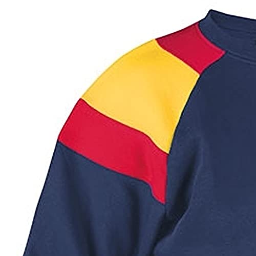 GARGOLA.ES OPERADORES DIGITALES Sudadera Casual Azul Marino. Adorno Bandera de España en el Hombro. (M)