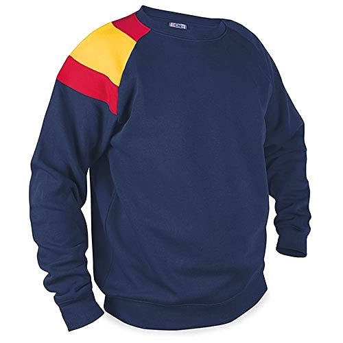 GARGOLA.ES OPERADORES DIGITALES Sudadera Casual Azul Marino. Adorno Bandera de España en el Hombro. (M)