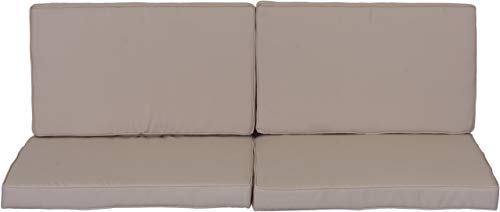 Gartenstuhl-Kissen Monaco Lounge - Almohadas Intercambiables, Repelente al Agua, color Beige Claro, 5cm Grosor, Juego de 8