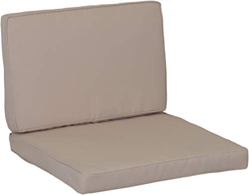 Gartenstuhl-Kissen Monaco Lounge - Almohadas Intercambiables, Repelente al Agua, color Beige Claro, 5cm Grosor, Juego de 8