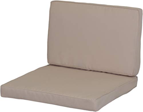 Gartenstuhl-Kissen Monaco Lounge - Almohadas Intercambiables, Repelente al Agua, color Beige Claro, 5cm Grosor, Juego de 8