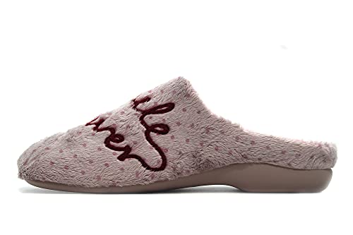Garzón - 7329.275 Rosa - Zapatilla Pantufla de IR por casa, Chinela Destalonada, Smile Forever, corazón, para: Mujer Color: Rosa Talla:37