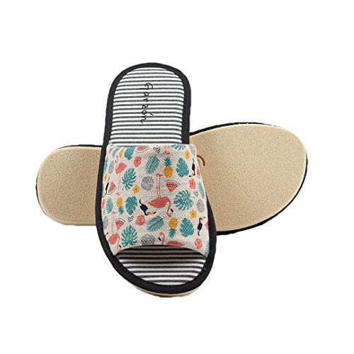 Garzon P400.177 - Zapatilla de casa para Mujer de Garzón Abierta con Dibujos Divertidos Mujer Color: Blanco Talla: 37