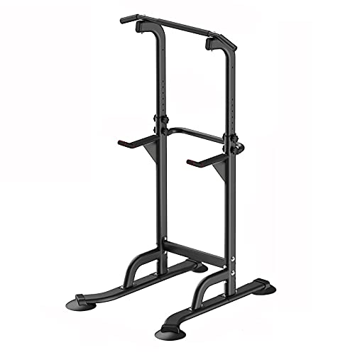 GASLIKE Estación de Dominadas, Power Tower Altura Ajustable, Barra de Tracción para Equipos de Entrenamiento de Fuerza de Gimnasio en Casa, Asas para Flexiones, Capacidad de Peso de 200 kg,Negro