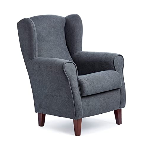 Gasten a gusto Sillón Orejero pequeño, con Tela Antimanchas, para salón o Dormitorio (Tamaño: 100 * 74 * 77 cm) Tapizado en Gris Marengo. Butaca Ideal para Ver la TV, Leer o Lactancia.