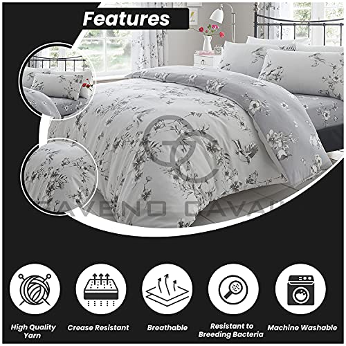 GAVENO CAVAILIA - Juego de Cama con Funda de edredón y Funda de Almohada, poliéster, algodón, Gris, tamaño King