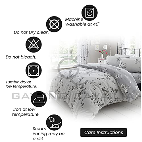 GAVENO CAVAILIA - Juego de Cama con Funda de edredón y Funda de Almohada, poliéster, algodón, Gris, tamaño King