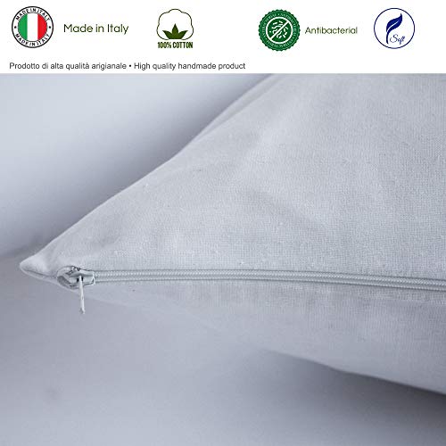 GDN | Protector de Almohada 100% Algodón - Juego de 2 Fundas para Almohada con Cremallera 50x70 cm – Antiácaros y Transpirable