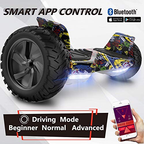 GeekMe Patinete Eléctrico Todo Terreno de 8,5 '' Scooter Equilibrado con Potente Motor Bluetooth + Hoverkart Accesorio para Patinete Eléctrico (Hip+Black Kart)