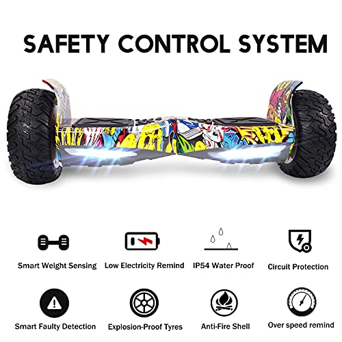 GeekMe Patinete Eléctrico Todo Terreno de 8,5 '' Scooter Equilibrado con Potente Motor Bluetooth + Hoverkart Accesorio para Patinete Eléctrico (Hip+Black Kart)
